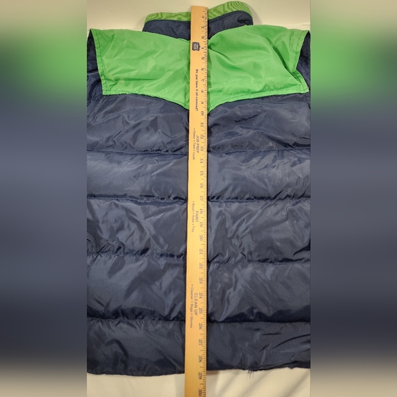 VINTAGE Skitique Unisex Vest Full Zip Vest Gray Duck Down Insulated Large Blue - Picture 9 of 12